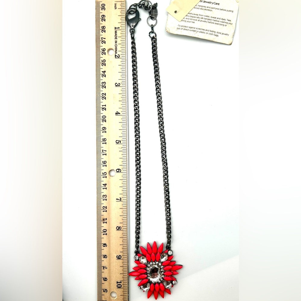 Amrita Singh Coral Crystal Statement Necklace NWT - Picture 12 of 12
